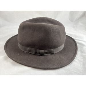 All Wool Fedora Hat Tagged Size Large Brown